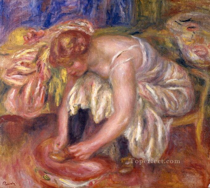 woman tying her shoelace Pierre Auguste Renoir Oil Paintings